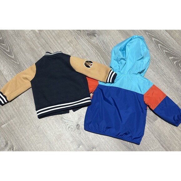 Boy Jacket Bundle Badgley Mischka Varsity 9–12M & Wonder Nation Packable 12M NWT - Picture 2 of 4